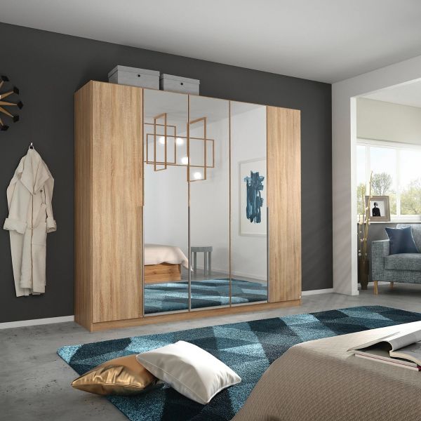 Rauch alabama 5 door with mirror hinged wardrobe