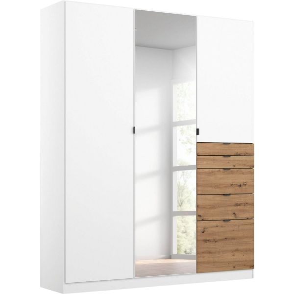 Rauch 3 Door combi wardrobeRauch Ontario 3 Door Hinged Comi Wardrobe Rauch Ontario 3 Door Hinged Wardrobe with drawers 3 Door White Wardrobe Small Wardrobe Wardrobe for kids' room low height wardrobe Metallic Grey 3 DoorWhite 3 Door Wardrobe With Mirr