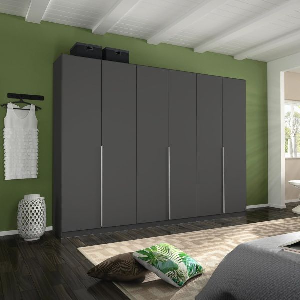 Rauch alabama 6 door metallic grey hinged wardrobe