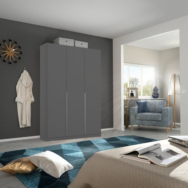 Rauch alabama 3 door metallic grey wardrobe