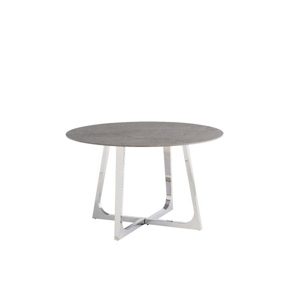 Desana Round Grey Sintered stone top dining table Round 4 Seater dining table Modern luxury 4 round dining table