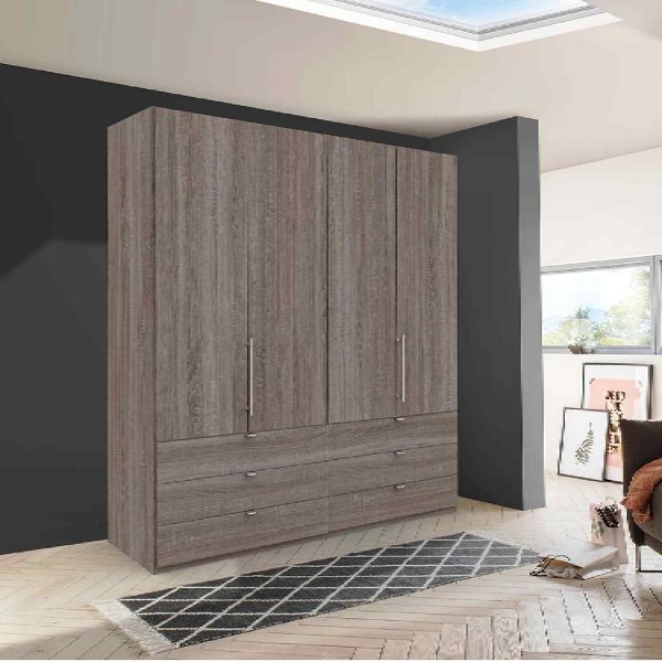Wiemann loft rustic oak 4 door combi wardrobe