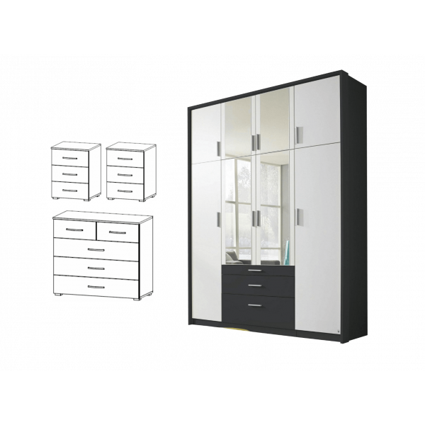 Hildesheim - Extra Bedroom Set Metallic grey and alpine white