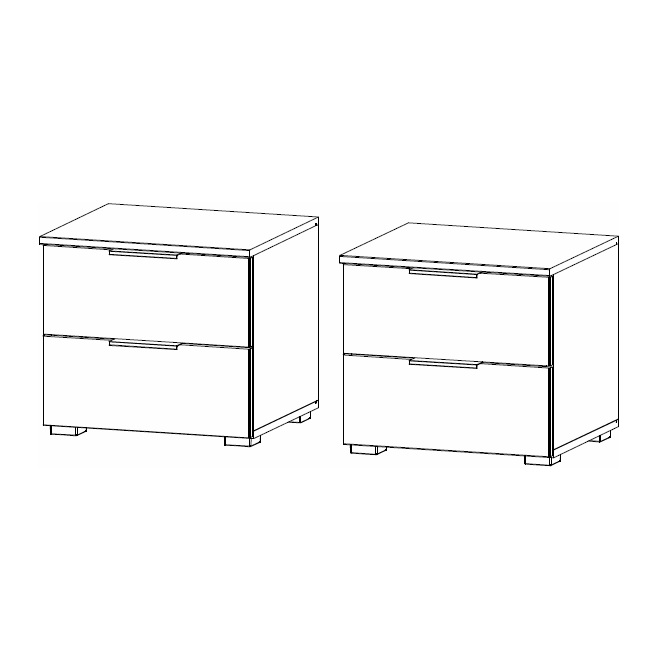2 Drawer Bedside - Pair