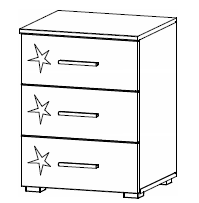 3 Drawer Bedside 