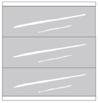 3 Drawer Bedside -  Drawers in Glass Front