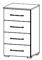 4 Drawer Narrow Chest