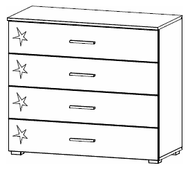 4 Drawer Wide Chest