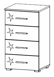 4 Drawer Narrow Chest