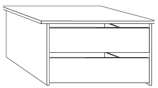 Drawer insert with 2 Wooden drawers 96.4